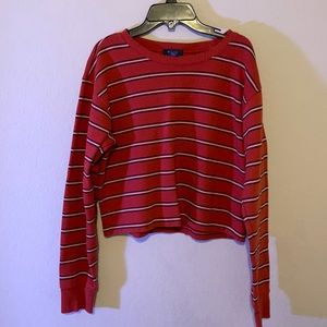 Long sleeve stripe crop